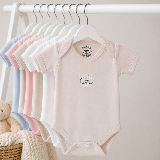 powder pink baby bodysuit cotton newborn baby clothes uk baby gift