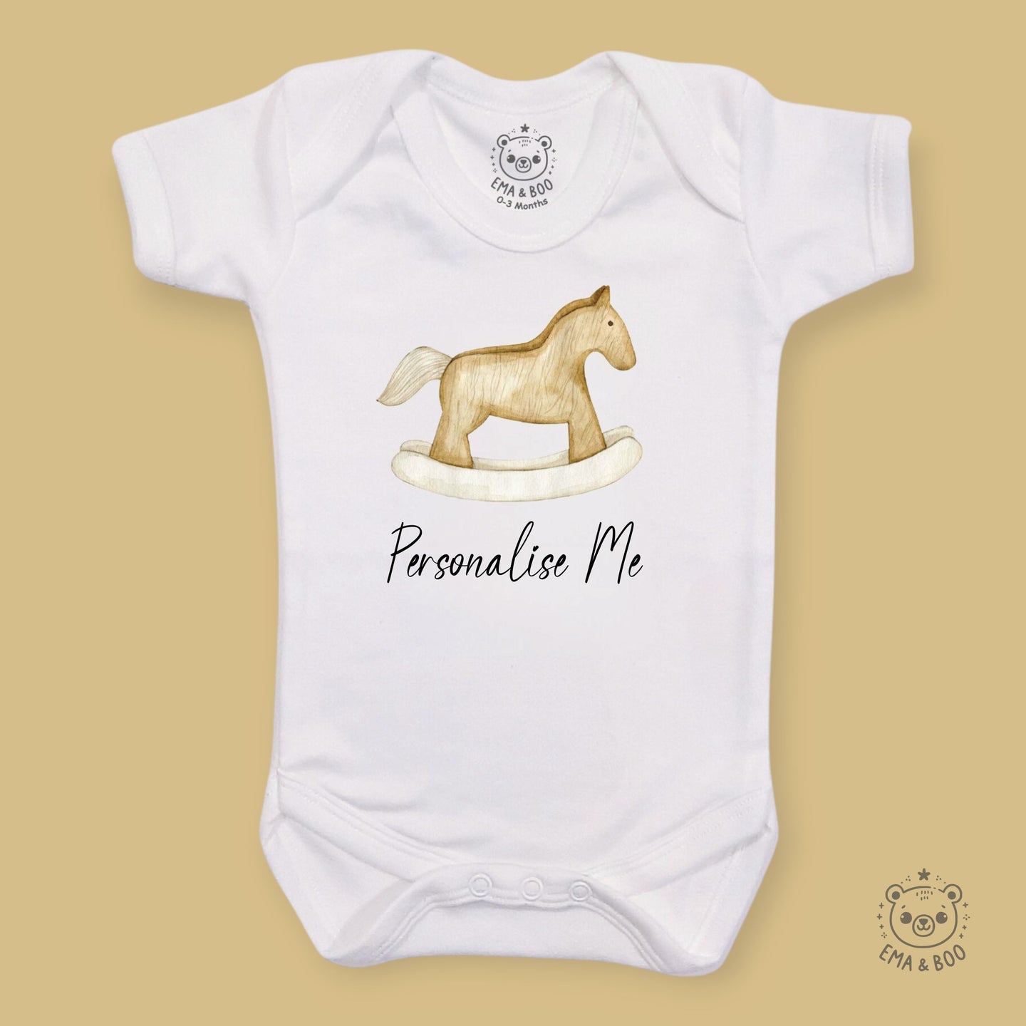 Personalised Baby Bodysuits - Rocking Horse