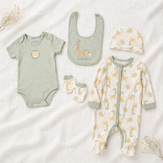 newborn baby boy clothing set safari theme cotton