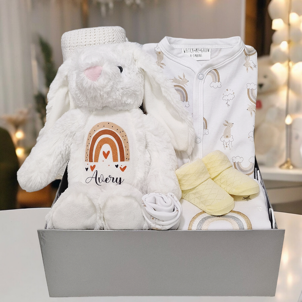 Sweet Bunny Snuggles Personalised Baby Gift Set