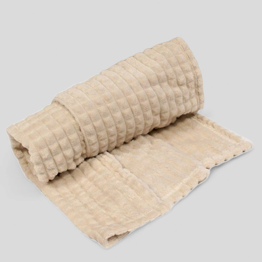 Taupe Plush Baby Blanket
