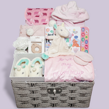 Load image into Gallery viewer, Large Baby Girl Gift Basket - Baby Girl Gifts - Ema and Boo
