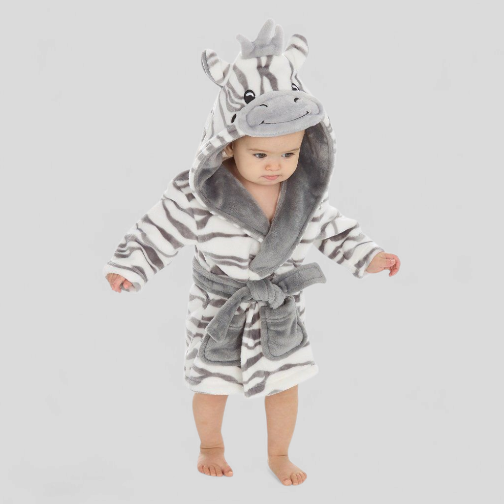Zebra Baby Dressing Gown | Striped Animal Baby Robe