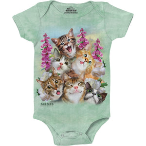 Unisex Baby Kittens Selfie Bodysuit