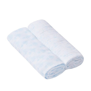 Two Pack Muslin Squares In Blue