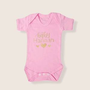 Personalised baby girl pink bodysuit