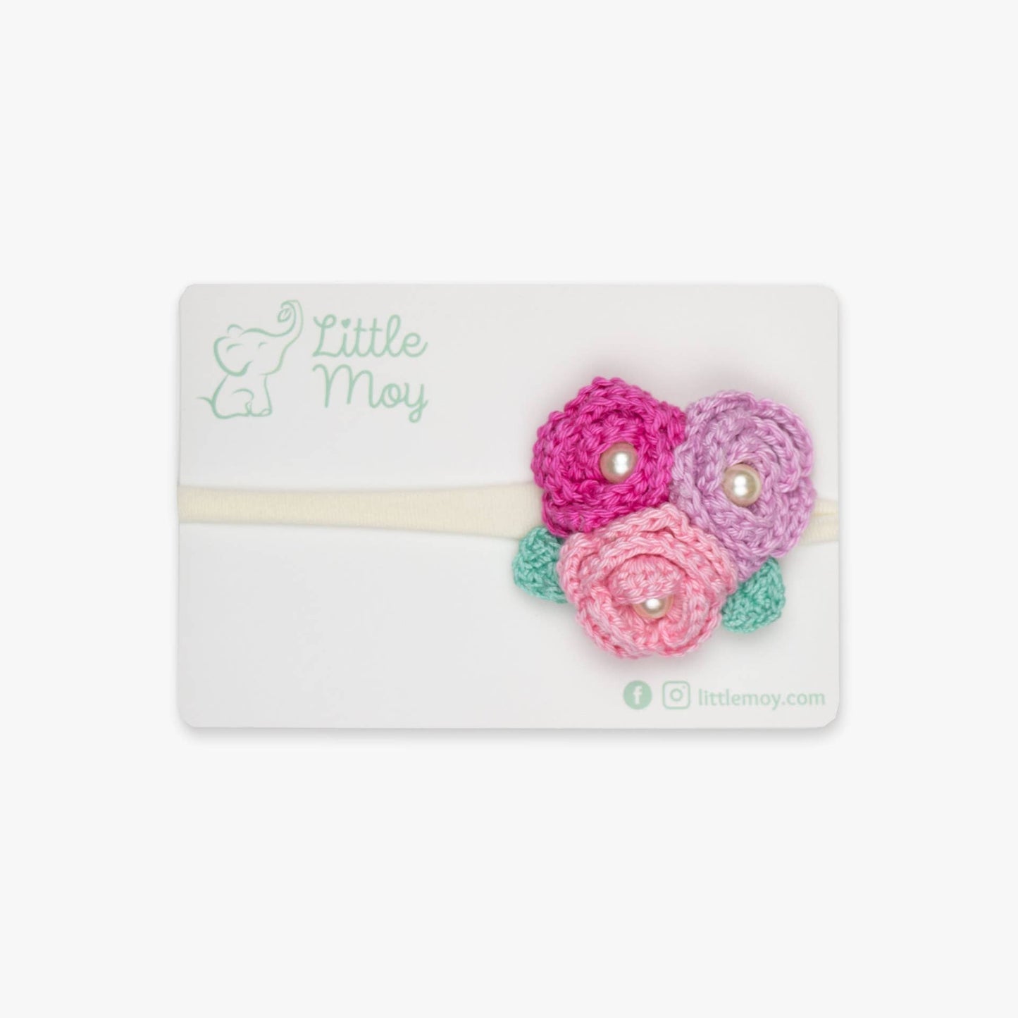 Crochet Flowers Headband - Three Roses
