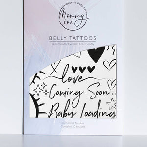 Belly Tattoos - adhesive tattoos for the baby bump - Black