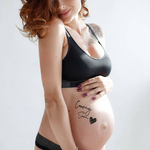 Belly Tattoos - adhesive tattoos for the baby bump - Black