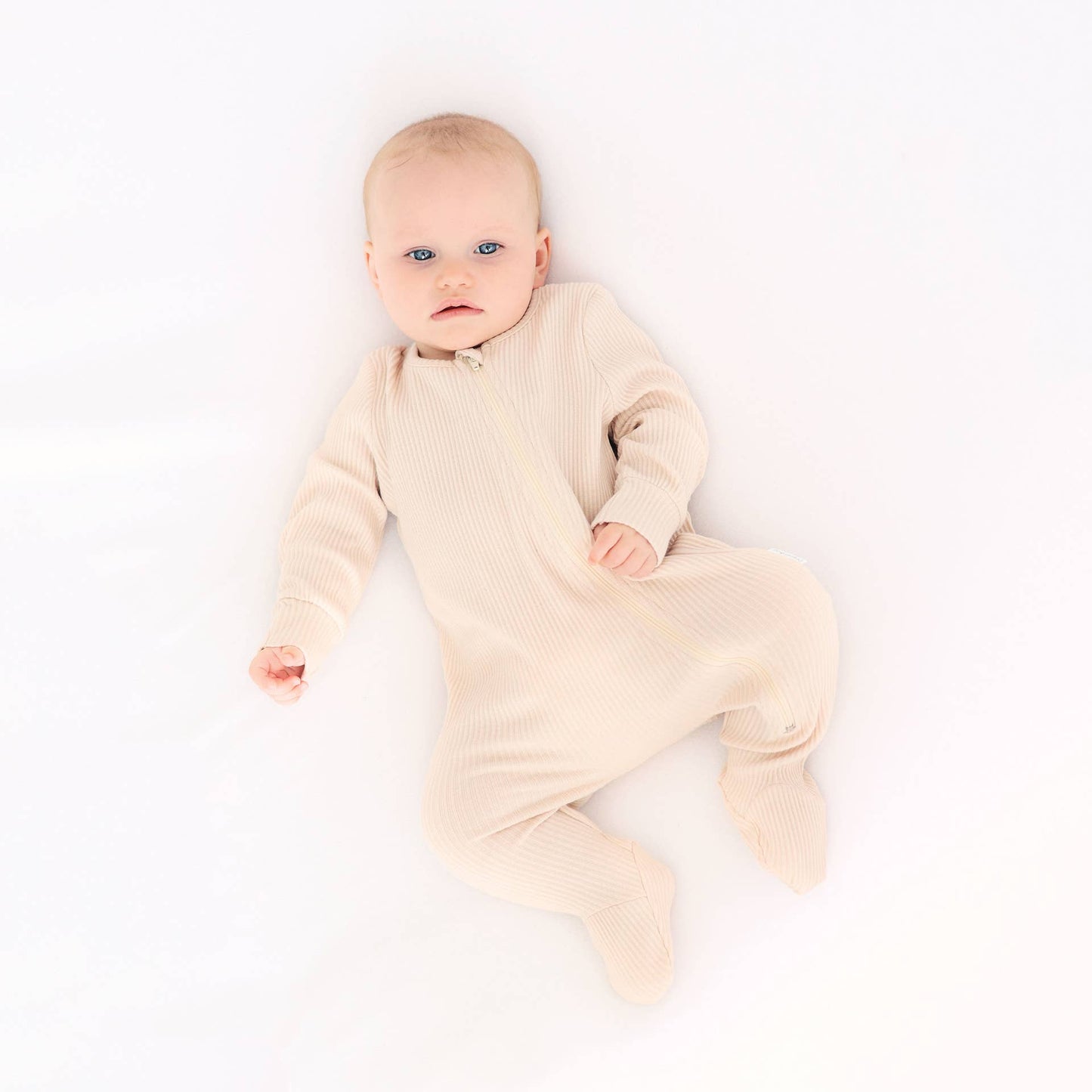 Shortbread Zip Up Sleepsuit Ribbed Romper Babygrow