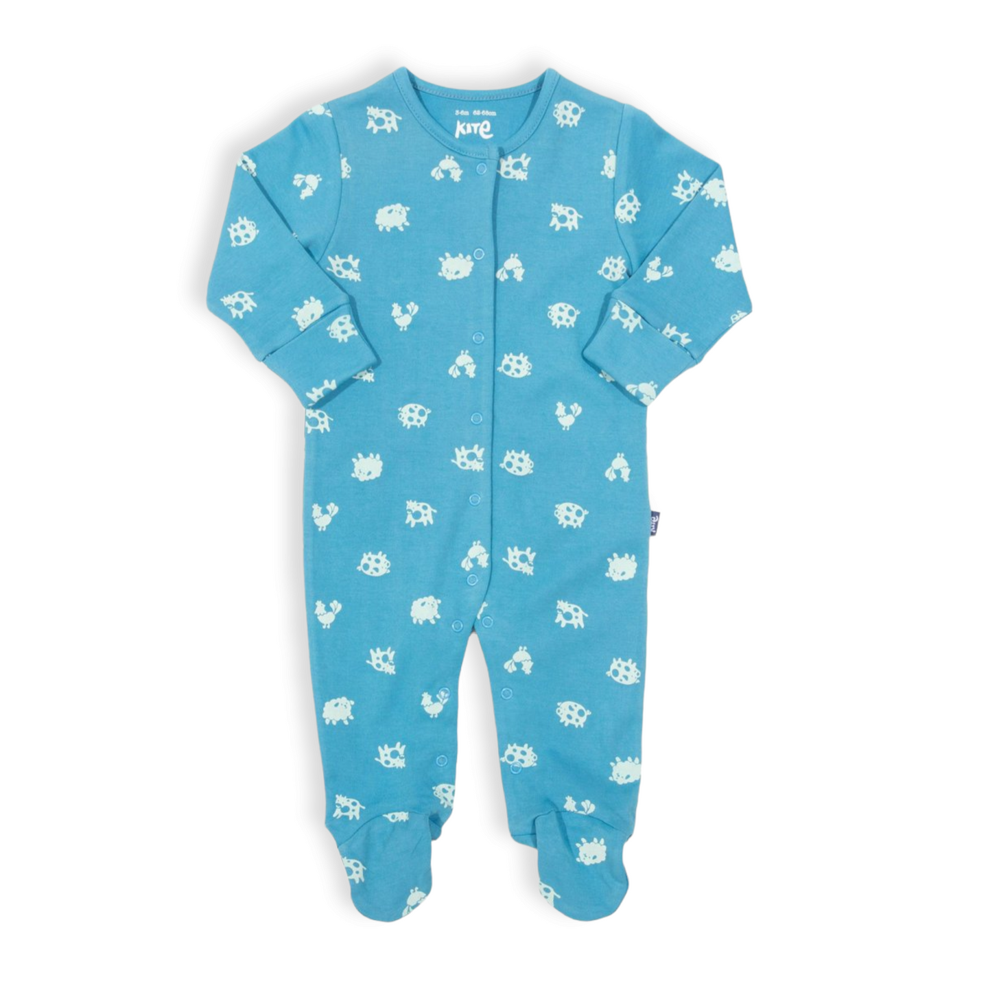 Organic Polka Farm Sleepsuit Pink