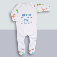 Load image into Gallery viewer, Personalised baby sleepsuit - Dinosaur baby personalised - Ema and Boo
