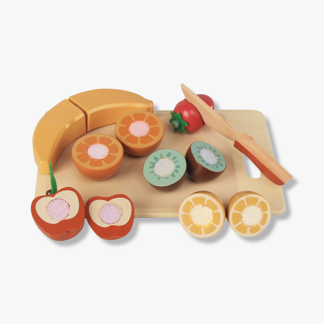 Wooden Cutting Set with Fruits