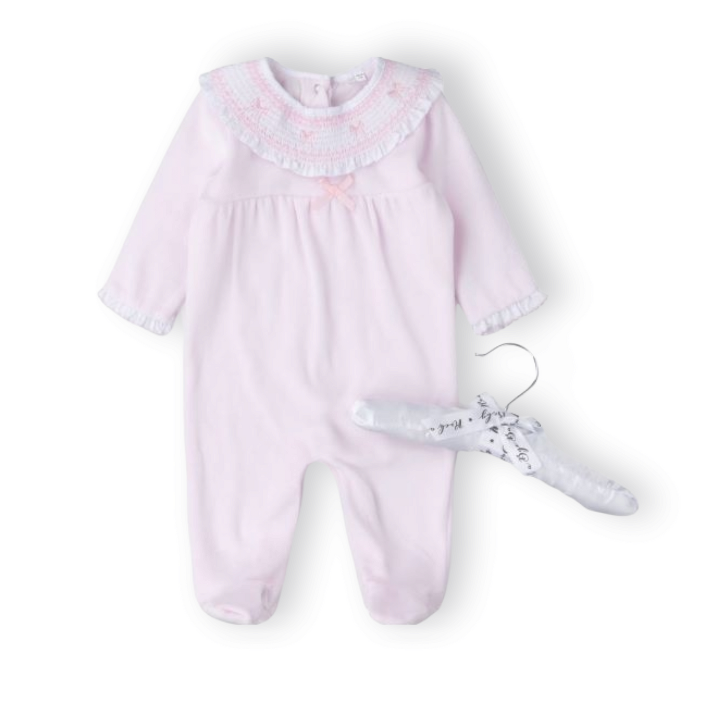 Velour Bow Spanish Smocked Sleepsuit