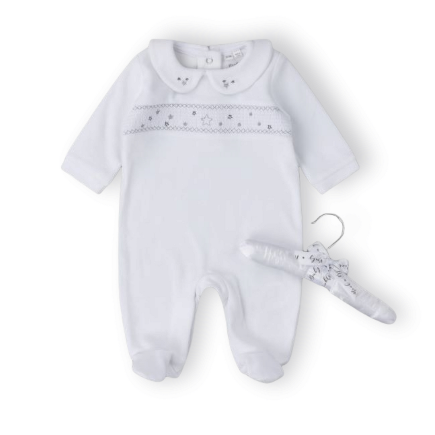 Velour Smock Star Motif Sleepsuit