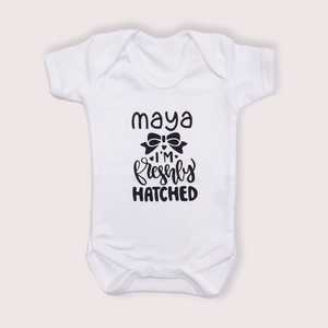 Freshly Hatched Personalised Baby Girls Bodysuit