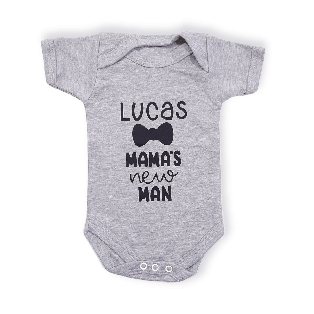 Mama's New Man Personalised Baby Bodysuit