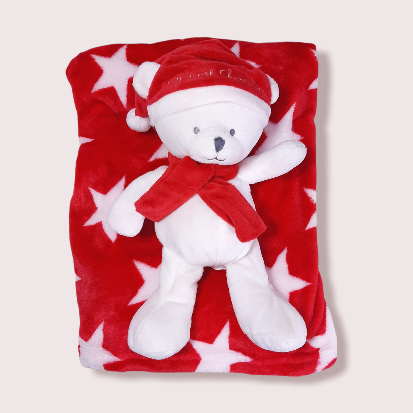 My First Christmas Bear and Blanket Set