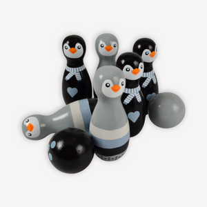 Wooden Penguin Bowling Game