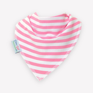 Bandana Bib - Pink Stripes