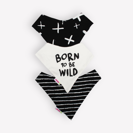 Bandana Bib Trio - Black and White