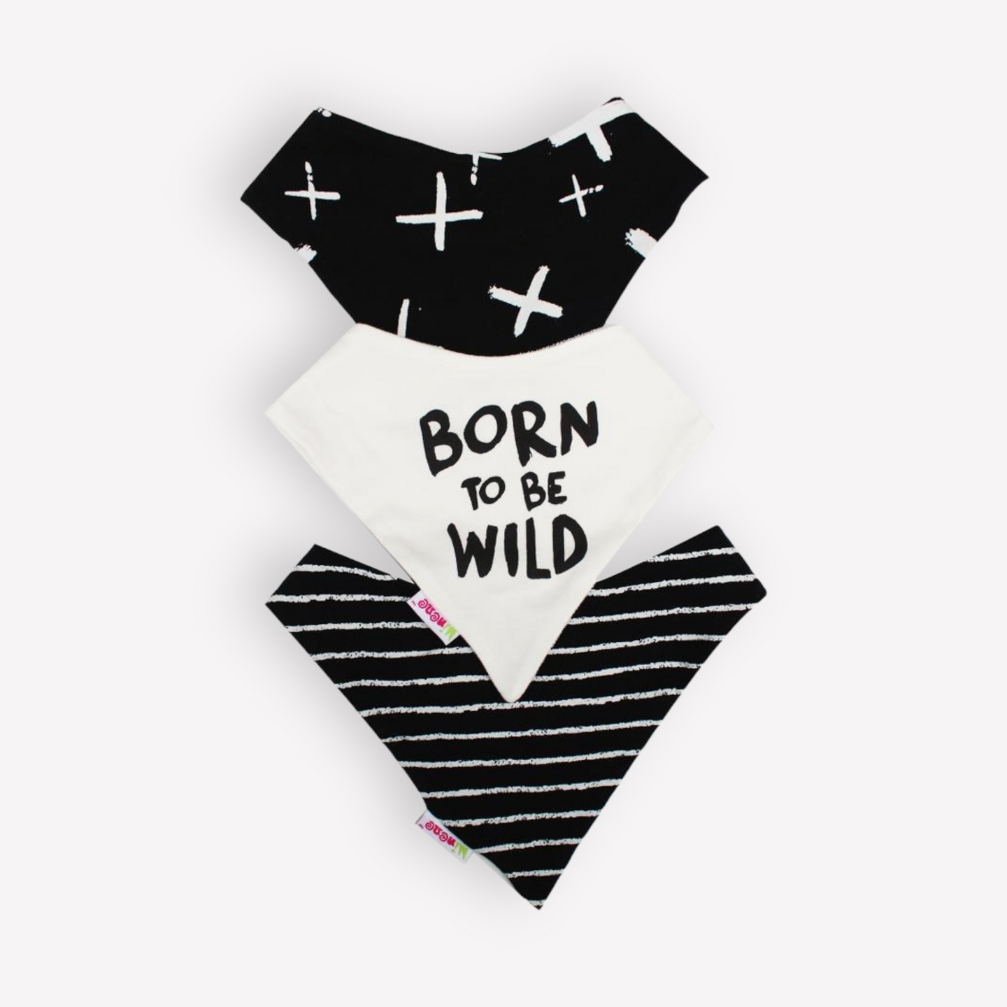 Bandana Bib Trio - Black and White