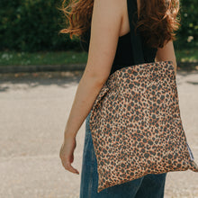 Load image into Gallery viewer, Cotton Canvas Leopard Print Shopper Tote Bag
