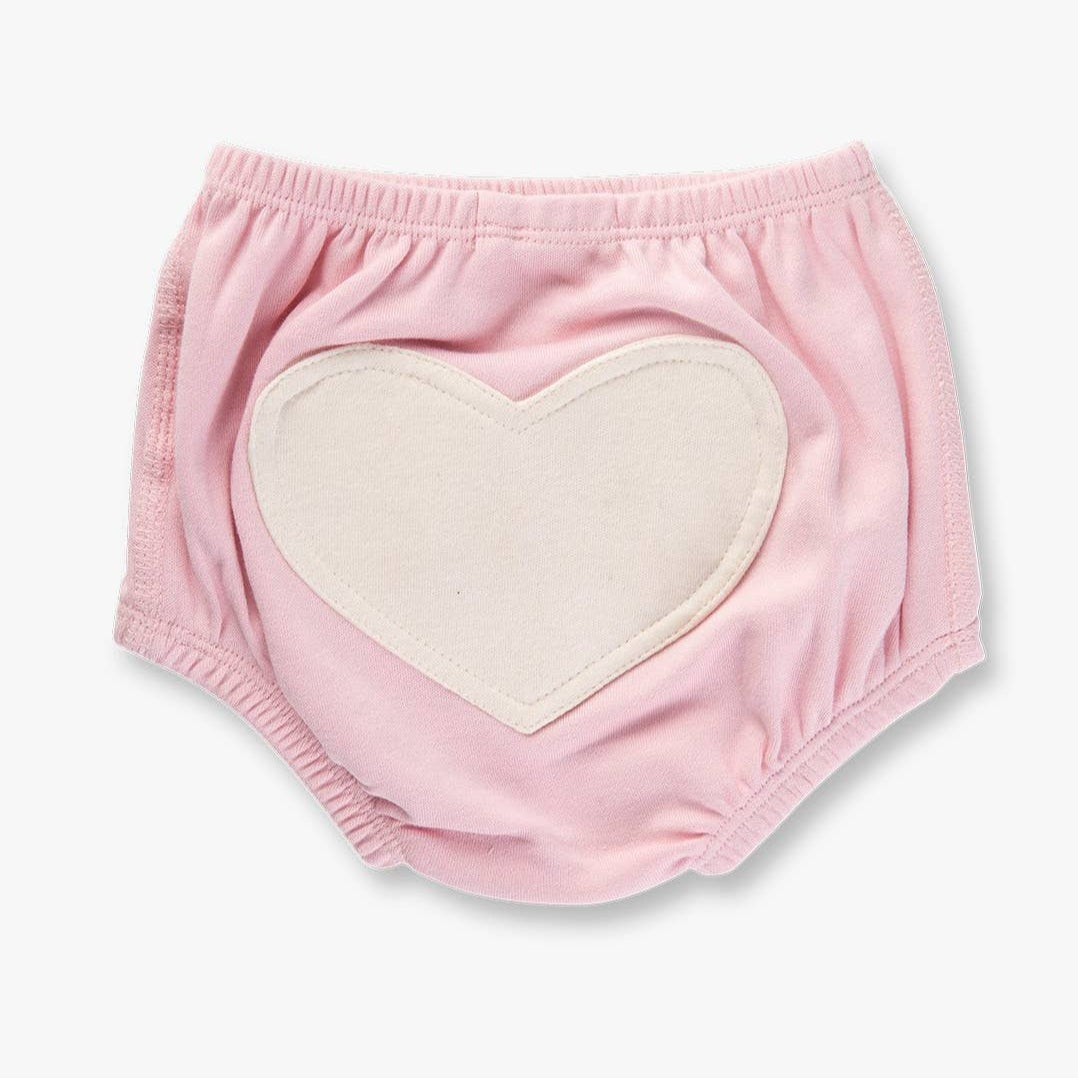 Dusty Pink Heart Baby Bloomers