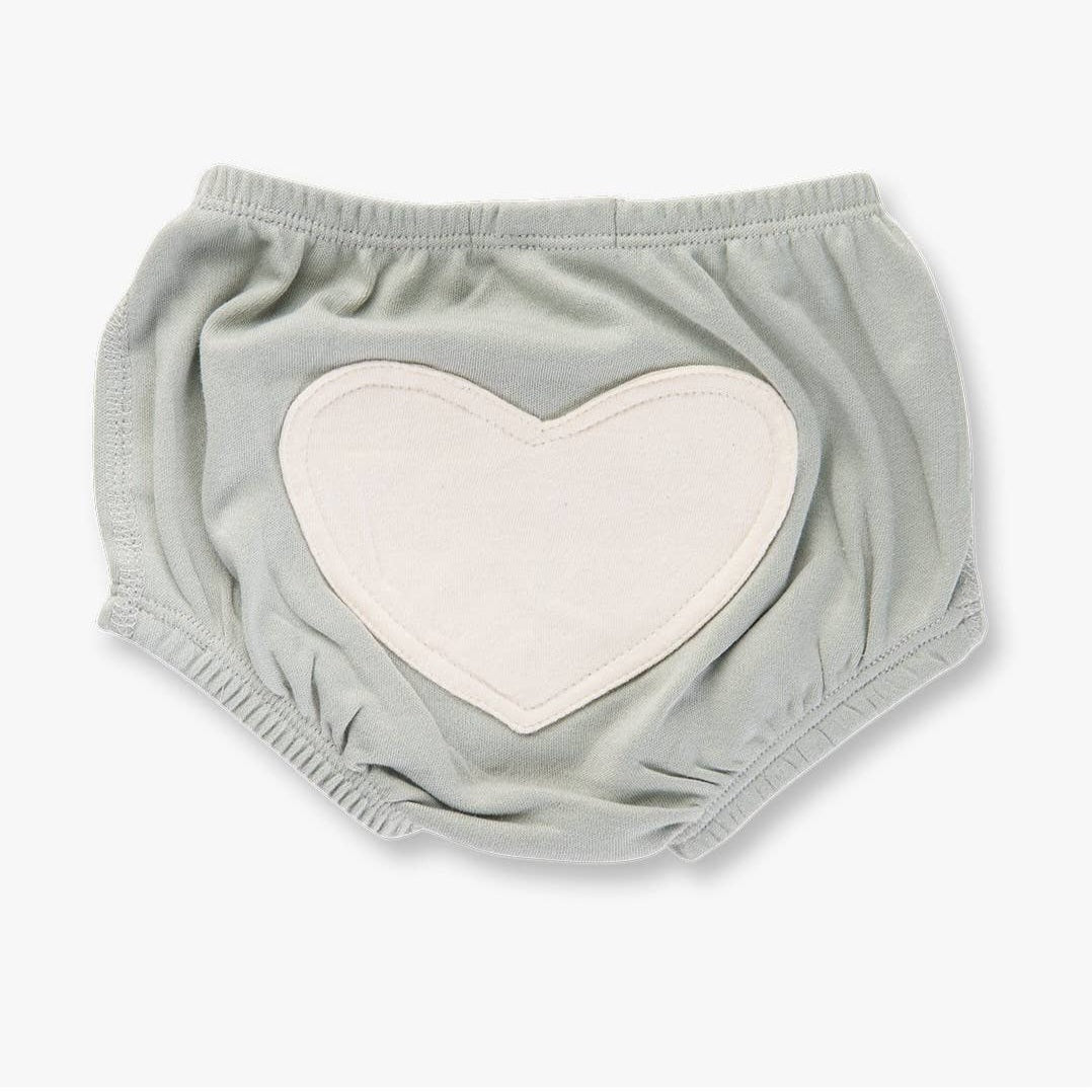 Dove Grey Heart Baby Bloomers