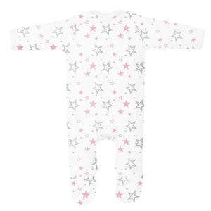 Personalised Baby Girl Stars Sleepsuit