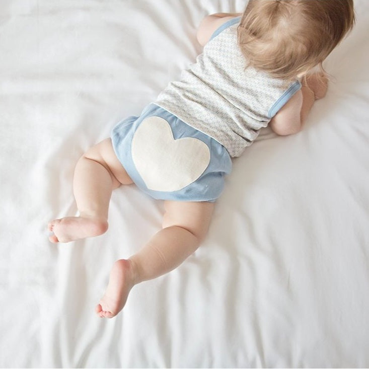 Blue Heart Baby Bloomers