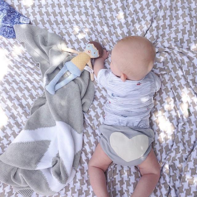 Dove Grey Heart Baby Bloomers