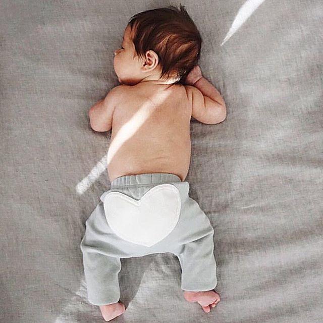 Dove Grey Baby Heart Pants