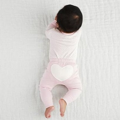 Dusty Pink Heart Baby Pants